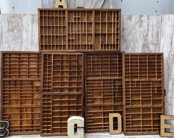 Hamilton Wood Printers Drawer Typeset Printers Tray Letterpress Curio Shelf Sections YOUR CHOICE Dallas