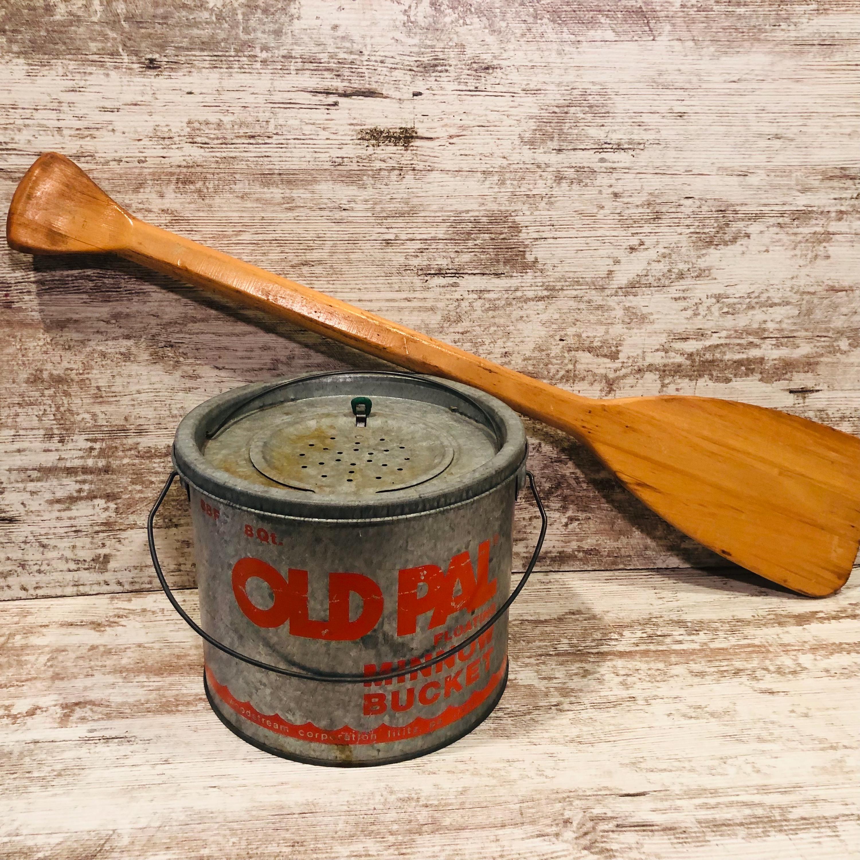 Minnow Bucket Green River Frabills Old Pal Bait Bucket Galvanized Metal ...