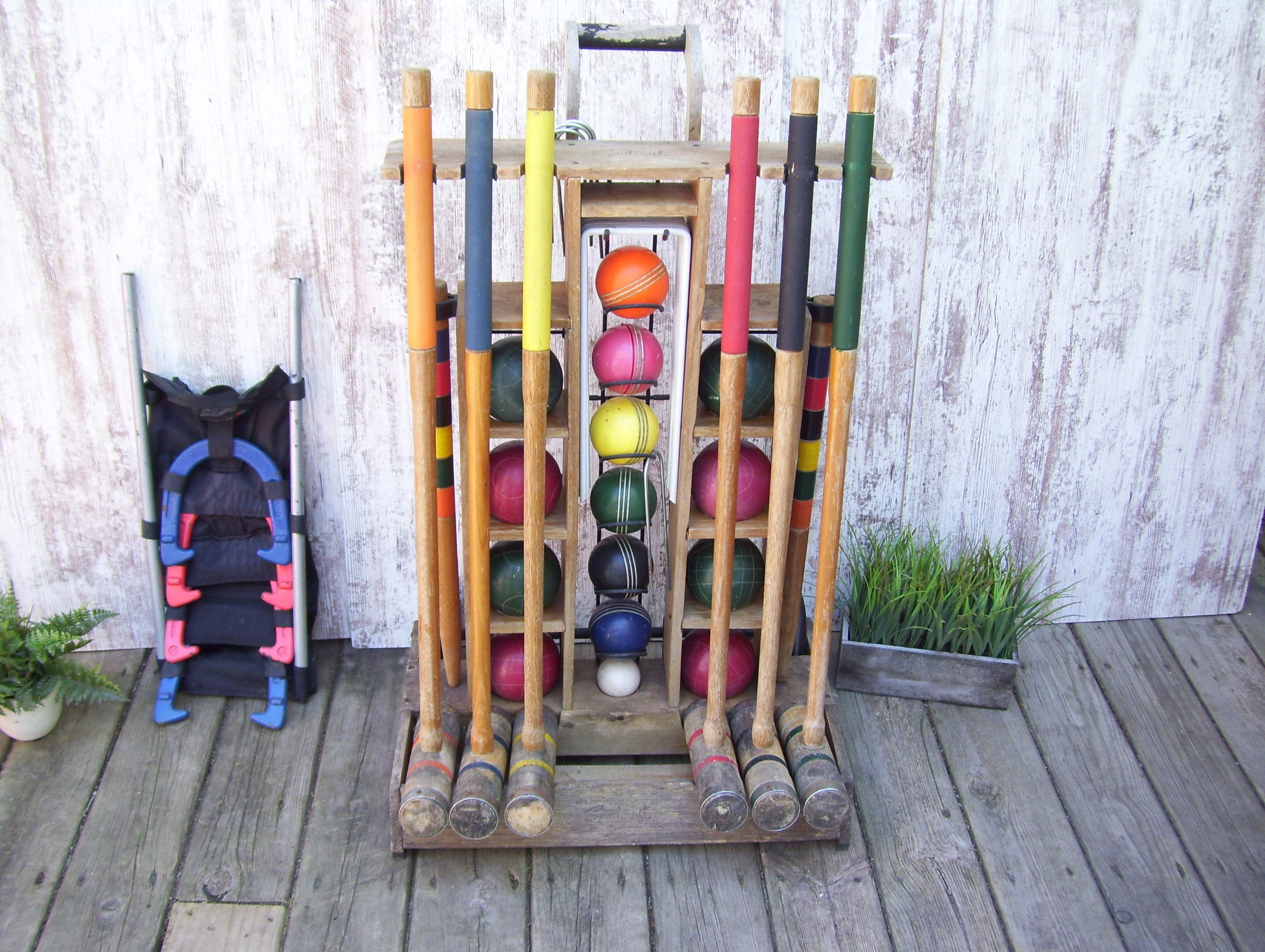 AMAZING Sportscraft Croquet Wood Mallet Horse Shoes Bocco ALL Etsy