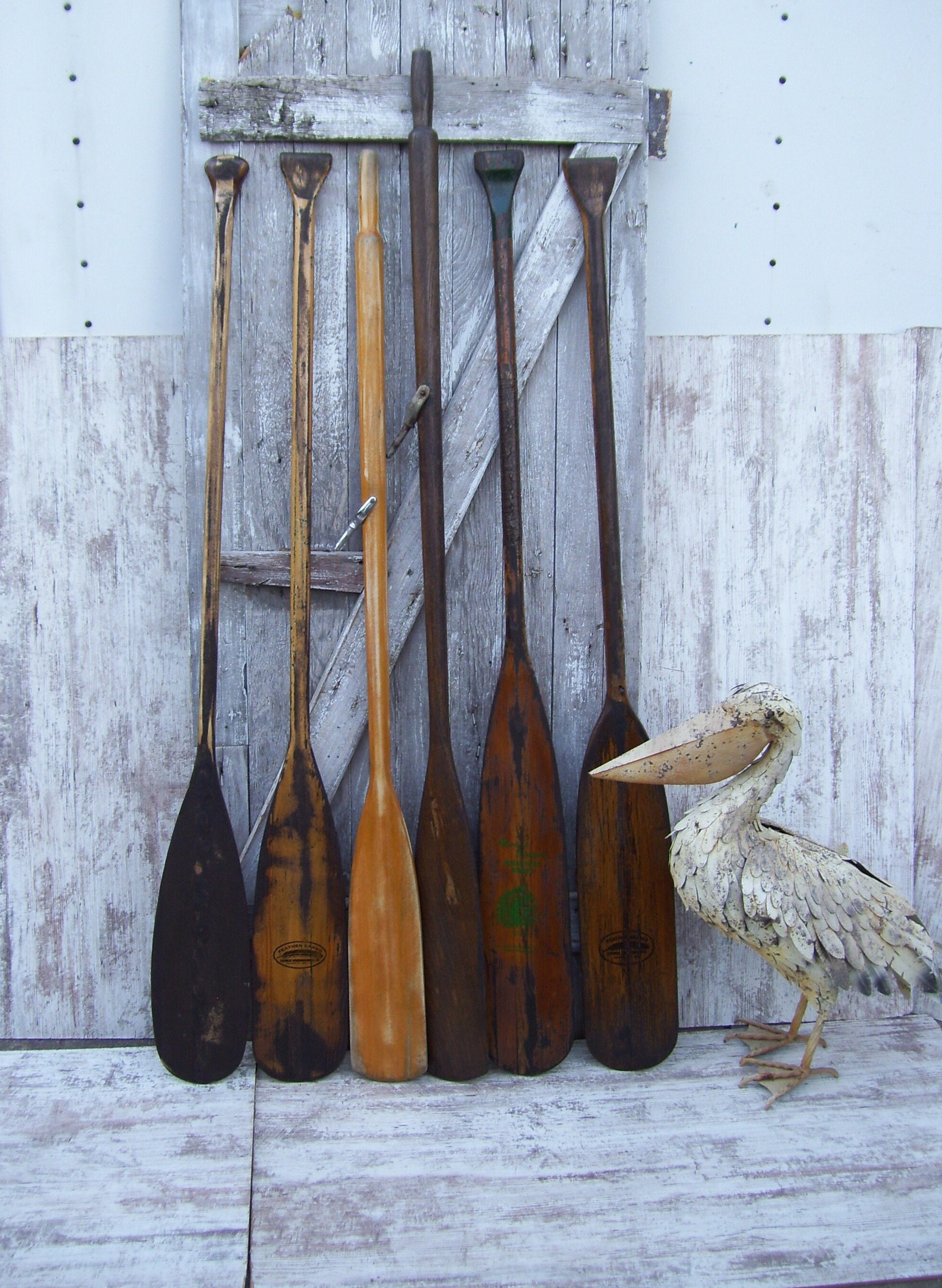 Vintage Wood Canoe Paddle Feather Brand Navajo Smokers Brand J & B Wooden  Paddle Boat Oar YOUR PICK Beach Lakehouse Cabin 4 