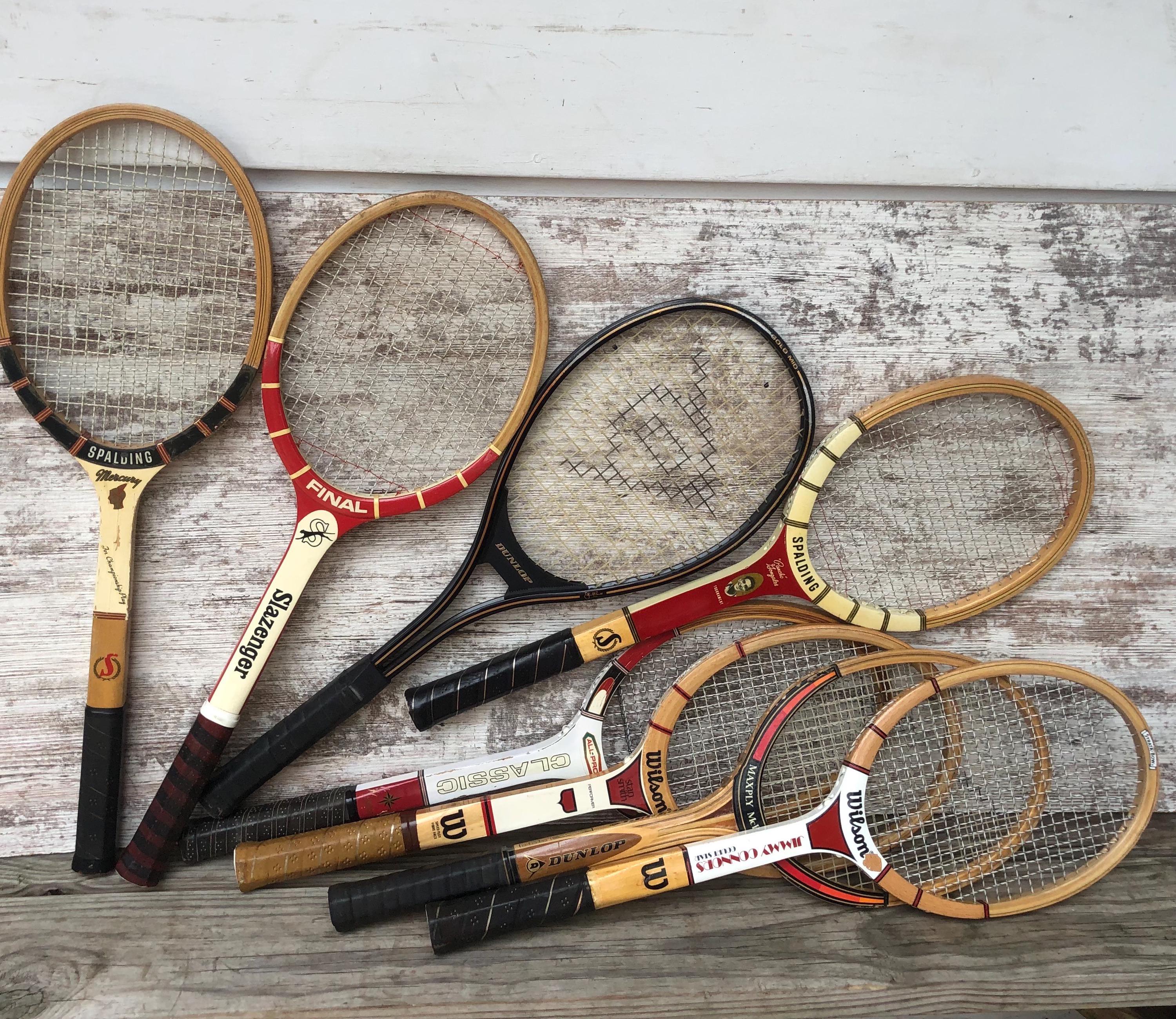 Sioux Wood Rackets Wood Tennis Rackets Wilson Jimmy Connors Snauwaert Vitas Gerulaitis ...