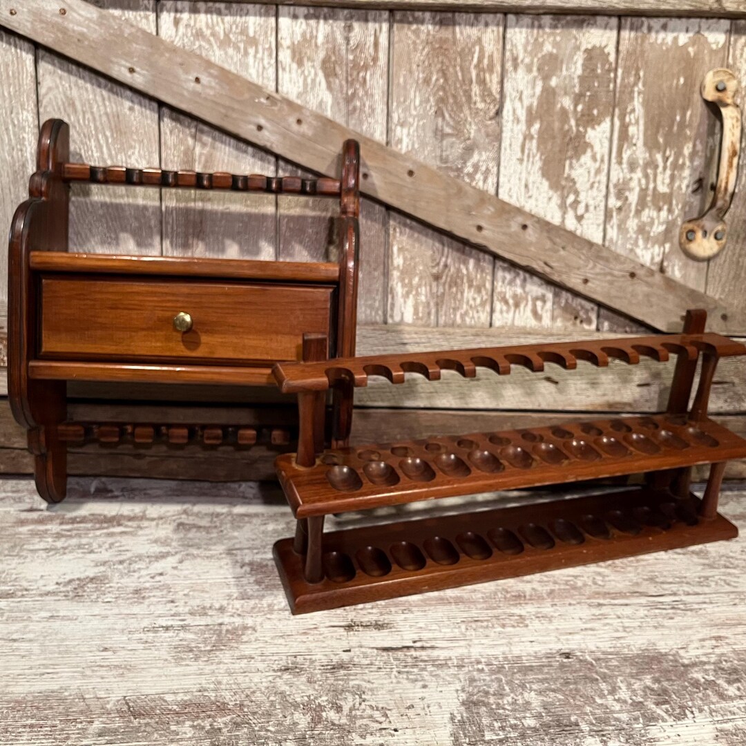 24 Smoking Pipe Wood Display Decatur Industries OR 14 Pipes Rack ...