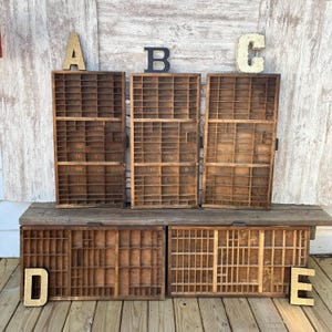 Hamilton Wood Printers Drawer Typeset Printers Tray Letterpress Curio Shelf Sections YOUR CHOICE Madison