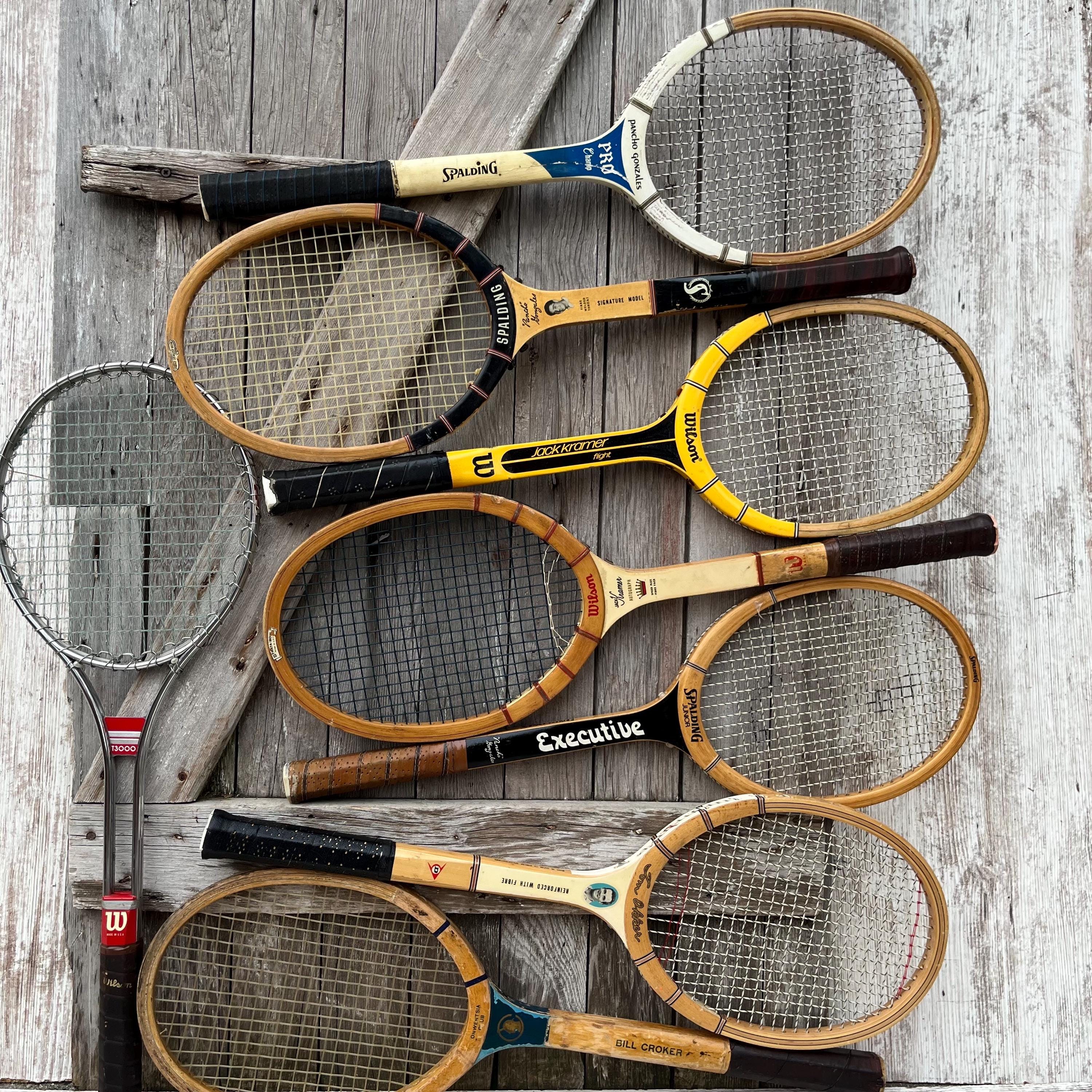 Wood Tennis Racquets Wilson Jack Kramer Tom Okker Dunlop Spalding