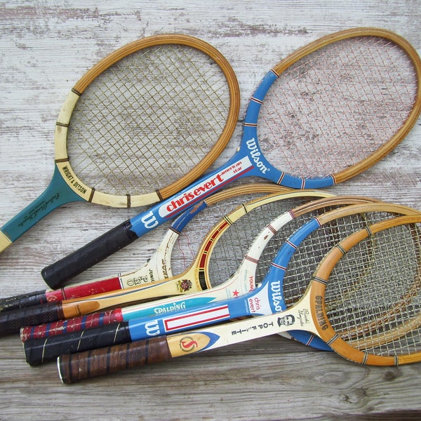 Wood Tennis Racquets Wilson Chris Evert Spalding Richard Pancho Gonzales Wright And Ditson American Star Dunlop Wood Rackets Tennis 5