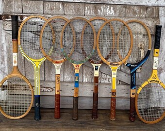 Wood Tennis Racquets Wilson Billie Jean King Chris Evert Maureen