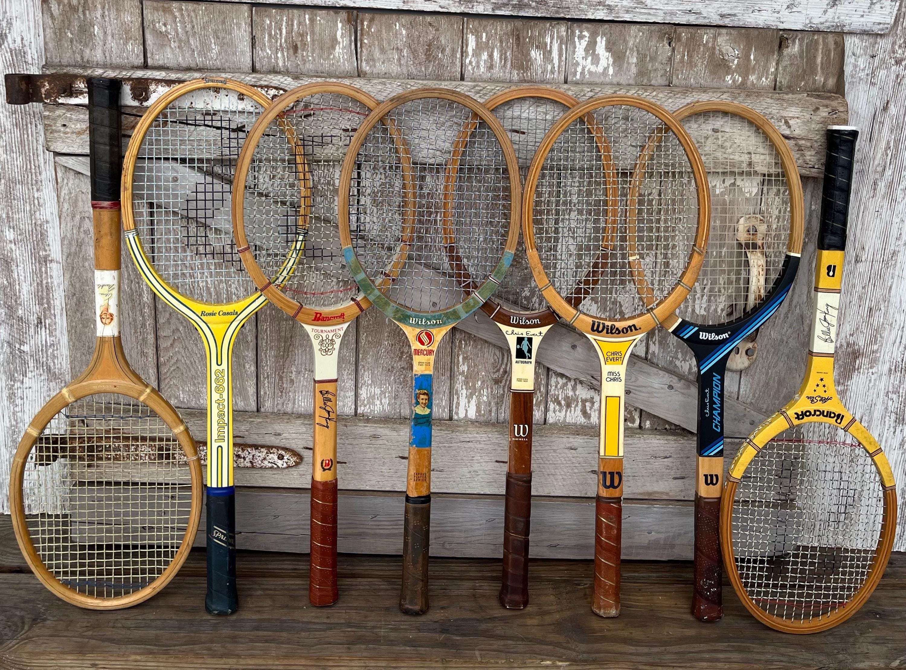 Wood Tennis Racquets Wilson Billie Jean King Chris Evert Maureen
