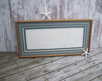 Seashell Beach Embossed Paper Art Handmade Jane And Gregg Billman Numbered Signed Framed Matted Art