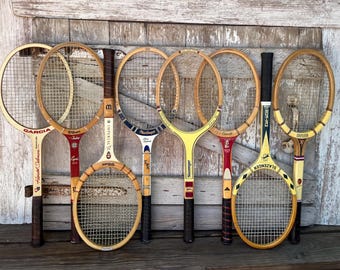Wood Tennis Racquet Wilson Jack Kramer Slazenger Guillermo Vilas Joe Whalen Wooden Racquet VM3