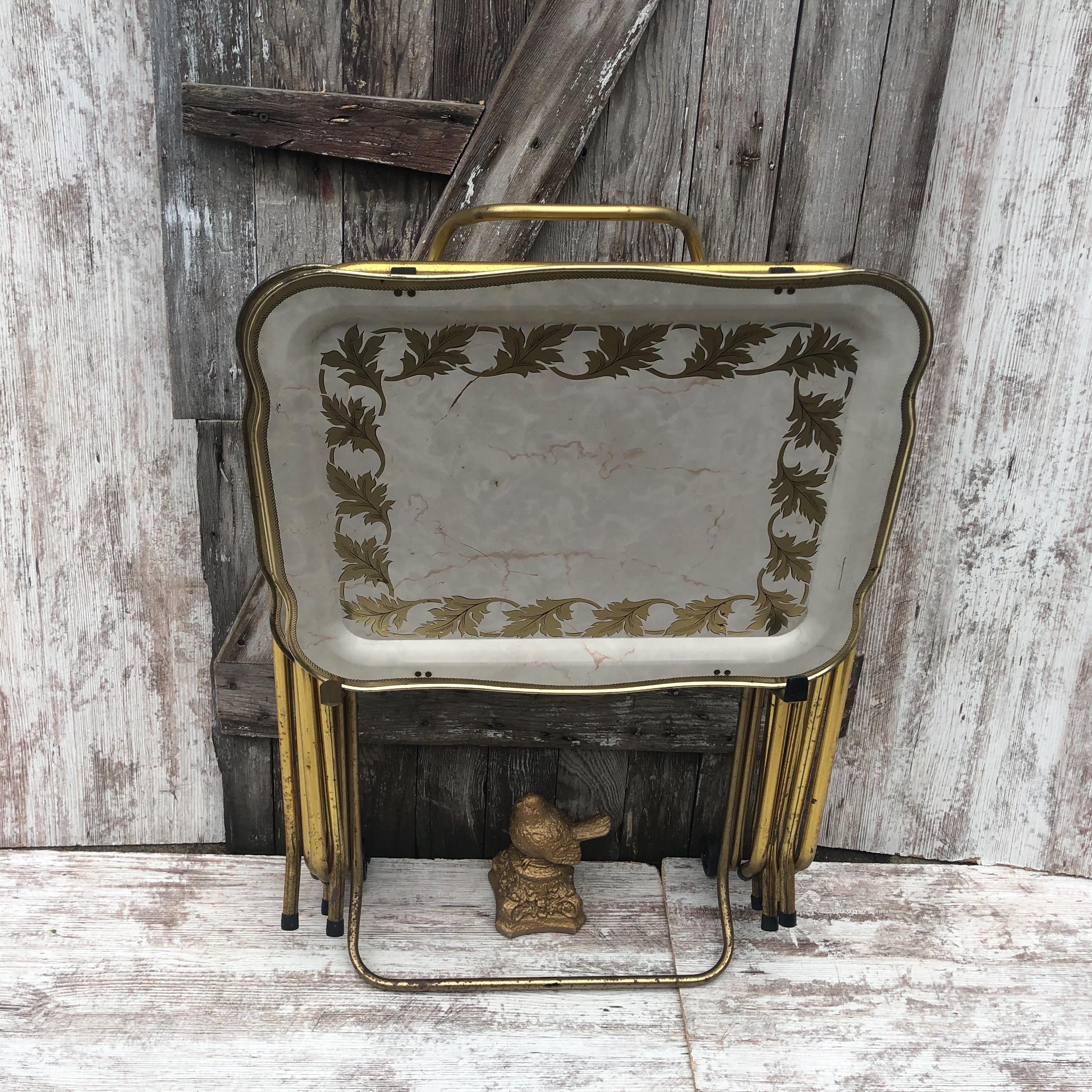 Vintage Tv Trays With Stand