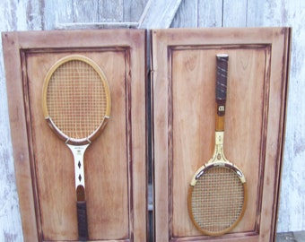 Wood Tennis Rackets Jack Kramer Pro Staff Ace Mounted On Wood Men's Tennis Pro Wooden Racquets