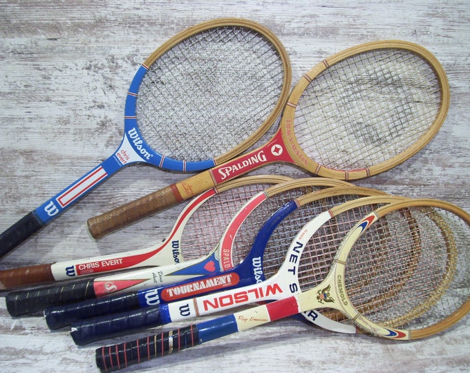 Wood Tennis Racquets Wilson Chris Evert Spalding Tracy Austin Chemold