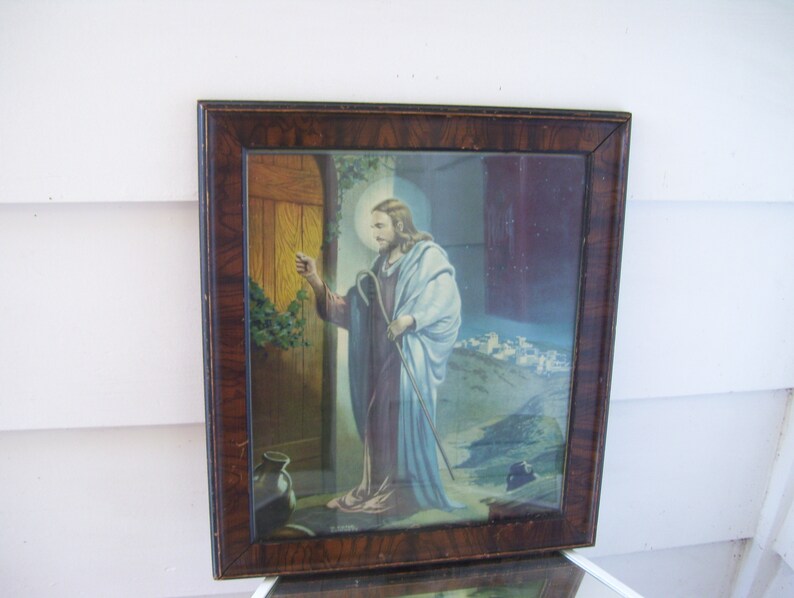 W Victor Guinness Christ Knocking At The Door Religious Art Etsy
