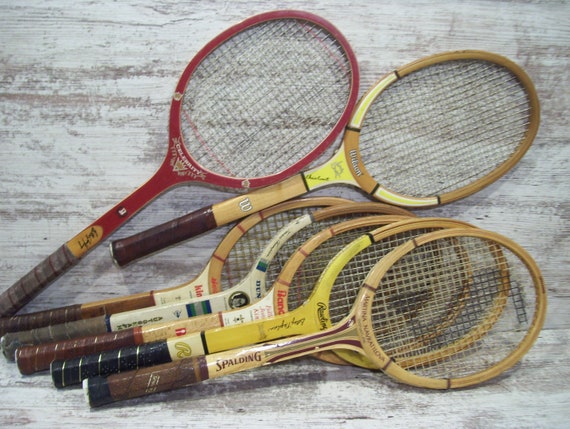 90s merrygarden ウィングフット Wood Tennis Rackets Wilson Billie Jean King Chris Evert