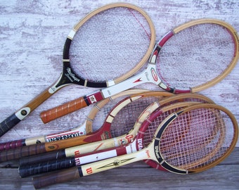 Wood Tennis Racquet Wilson Sport Penn MacGregor Speedwood Forecourt Wooden Racquet Sports Decor 8