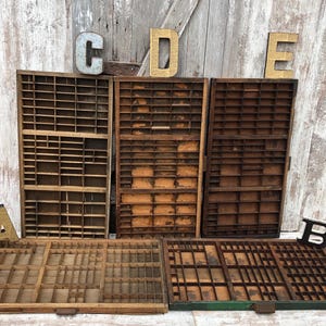 Hamilton Mfg Co Wood Printers Wanner Typeset Drawer Letterpress Printer Tray Curio Shelf Sections YOUR CHOICE Antique