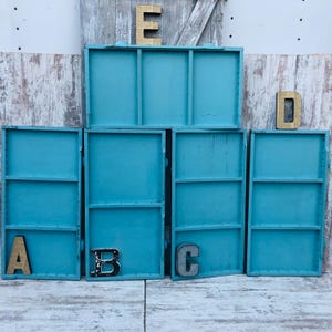 Hamilton Printers Tray Letterpress Drawer Typeset American Type Co Wood Display Case Trinkets Turquoise Painted