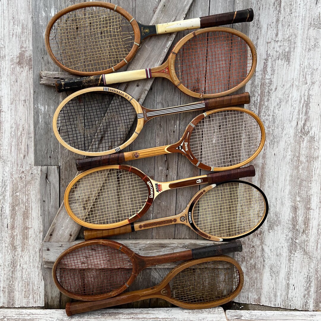 Wooden Short Racket Wood Tennis Racquets Spalding La Vitess Mcclurg Bancroft Davis Columbia ...