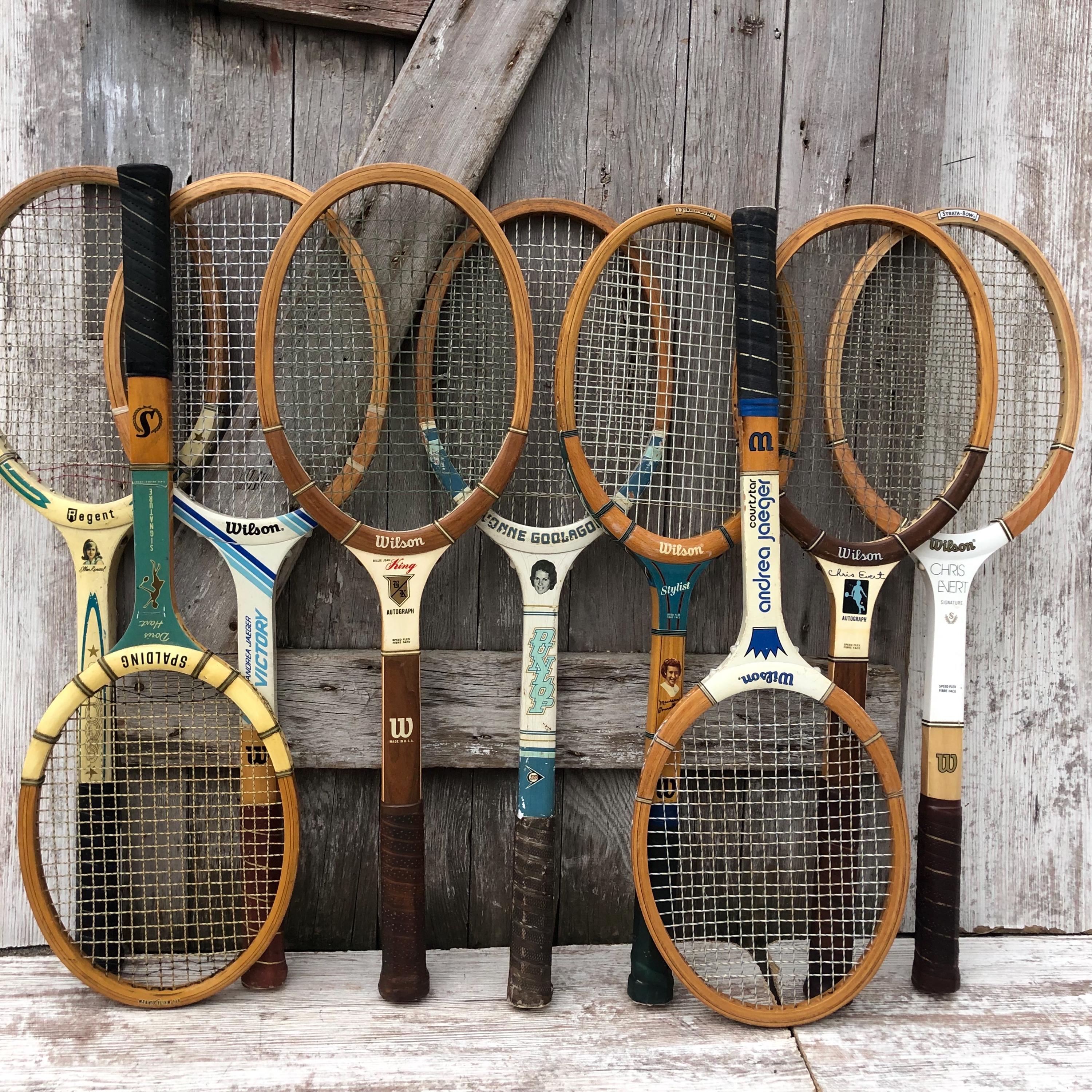 Wood Tennis Rackets Wilson Chris Evert Doris Hart Maureen Connolly