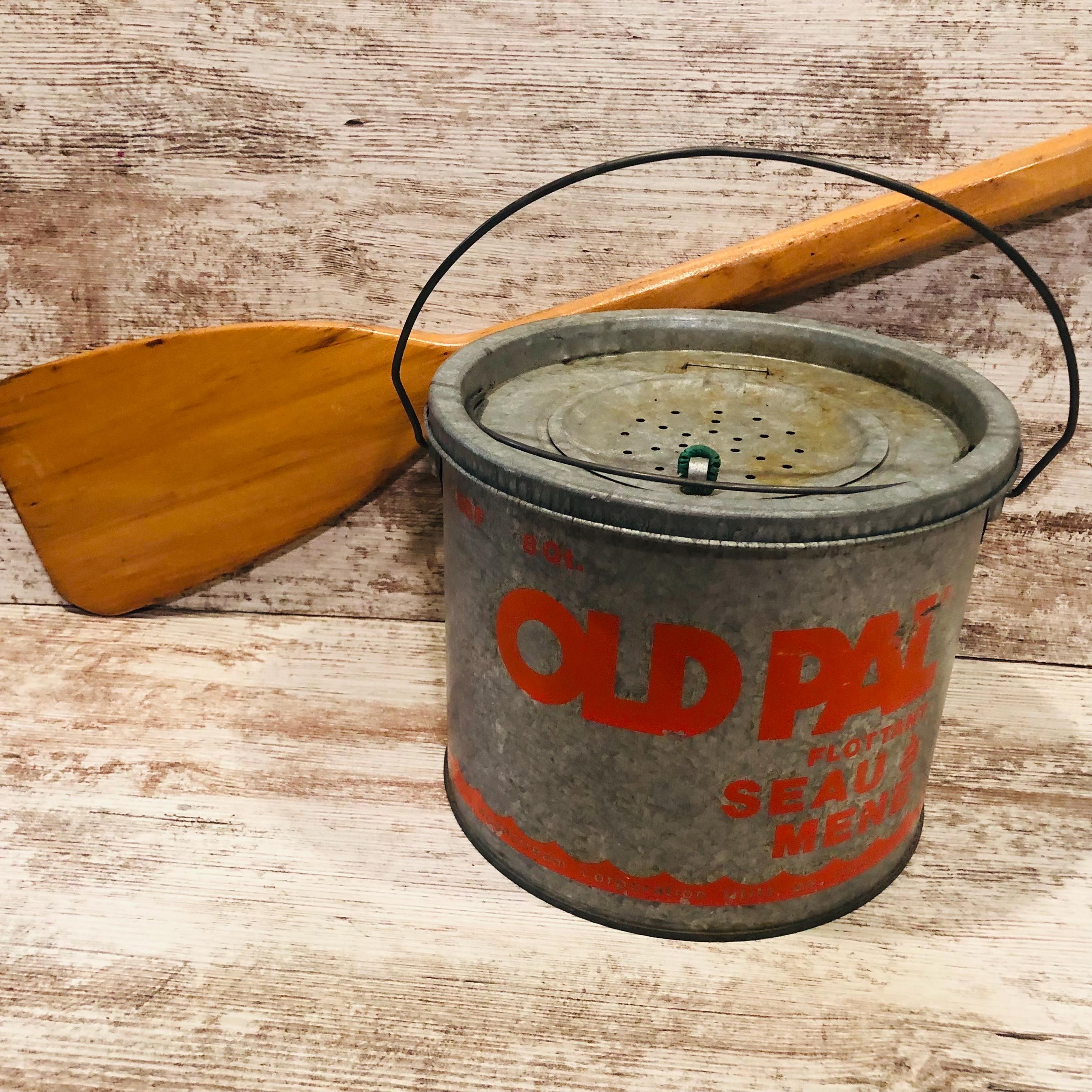 Minnow Bucket Green River Frabills Old Pal Bait Bucket Galvanized Metal ...