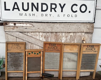National Wash Board Glass Front Washboard Co Dubl Handi Laundry Room Justrite Iron YOUR CHOICE Primitive Farmhouse 32