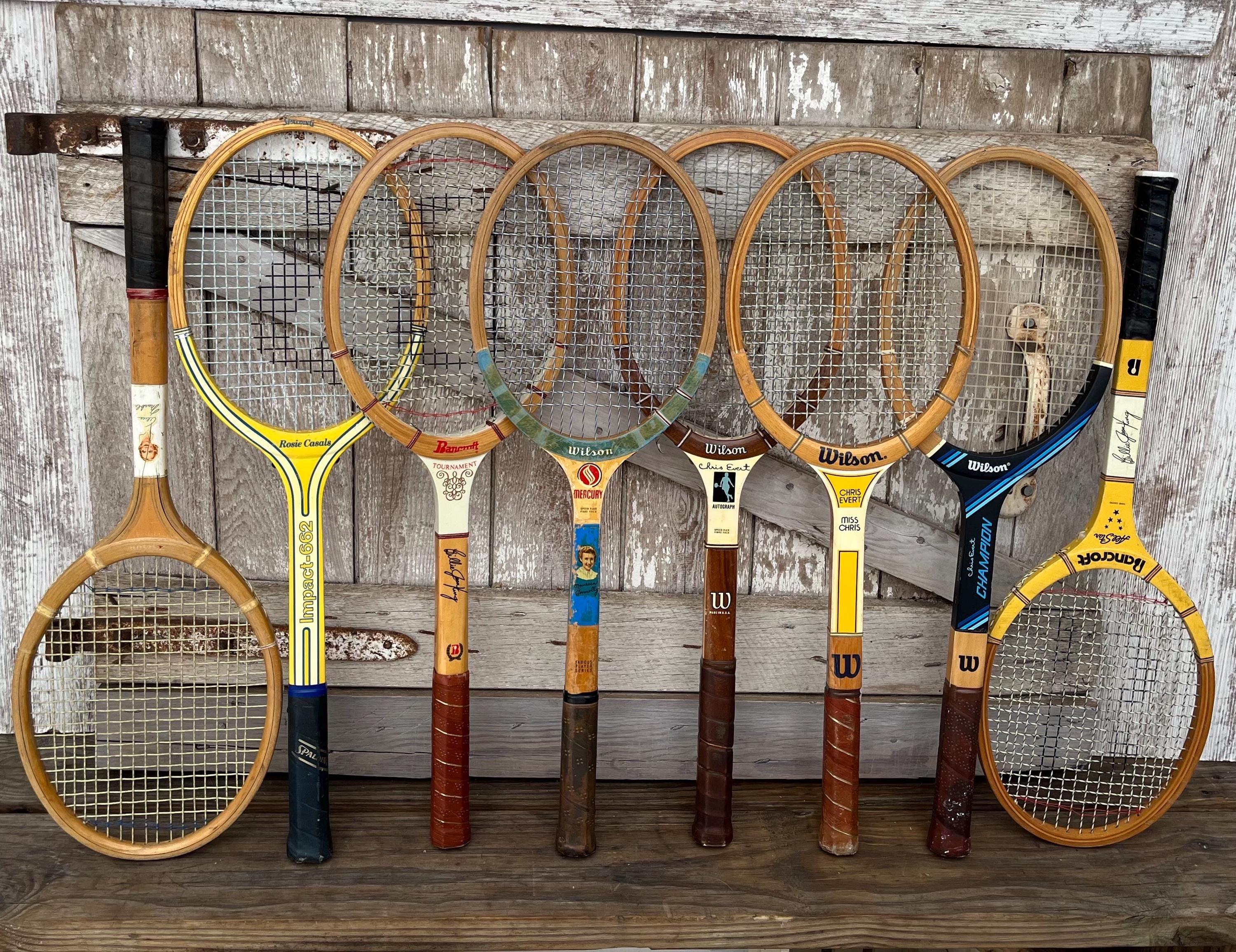 Wood Tennis Racquets Wilson Billie Jean King Chris Evert Maureen