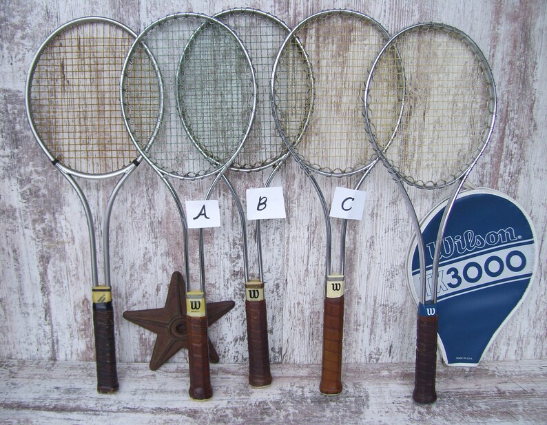 Wilson Steel Tennis Racquets Silver Rackets Metal Tennis Etsy