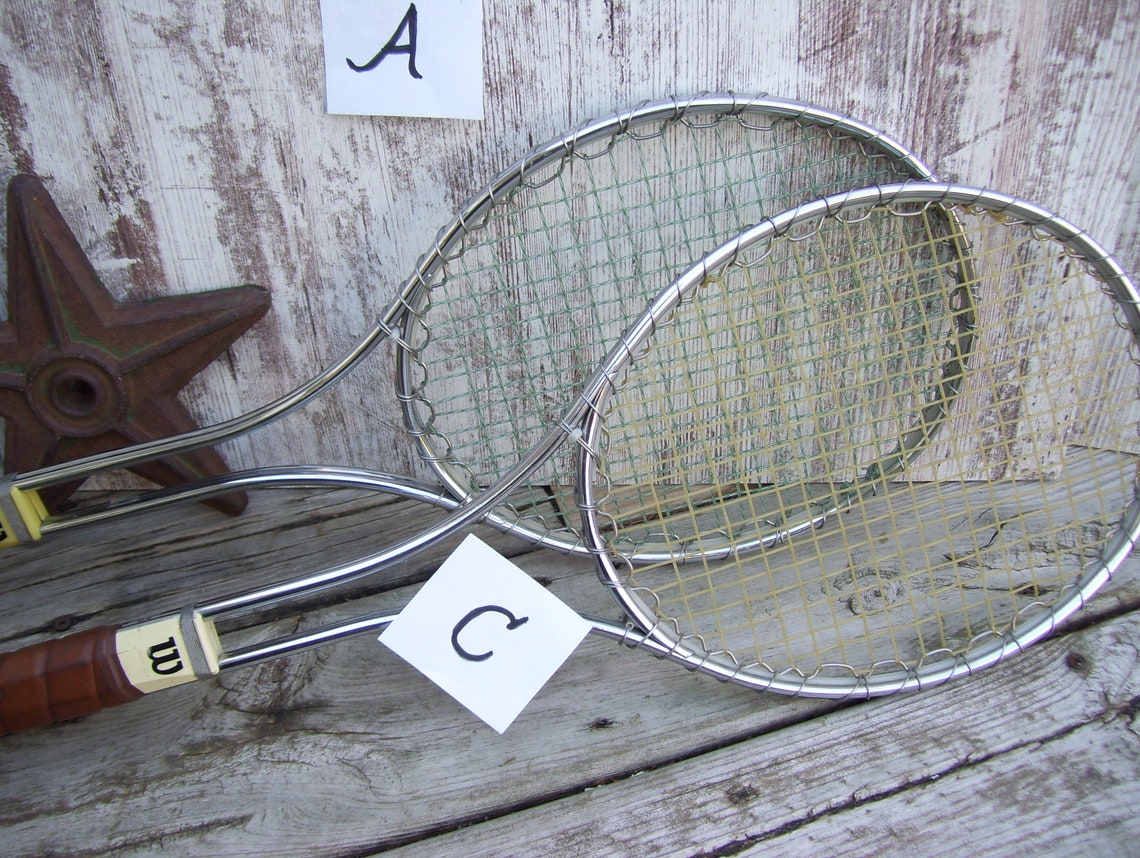 Wilson Steel Tennis Racquets Silver Rackets Metal Tennis Etsy