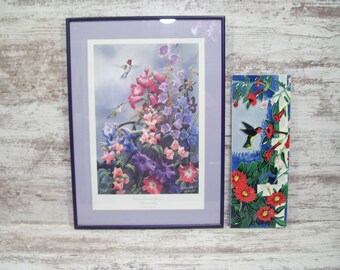 Susan Bourdet Hummingbird Print Victorian Seasons Summer Signed Numbered OR Hummingbird Colorful Tile