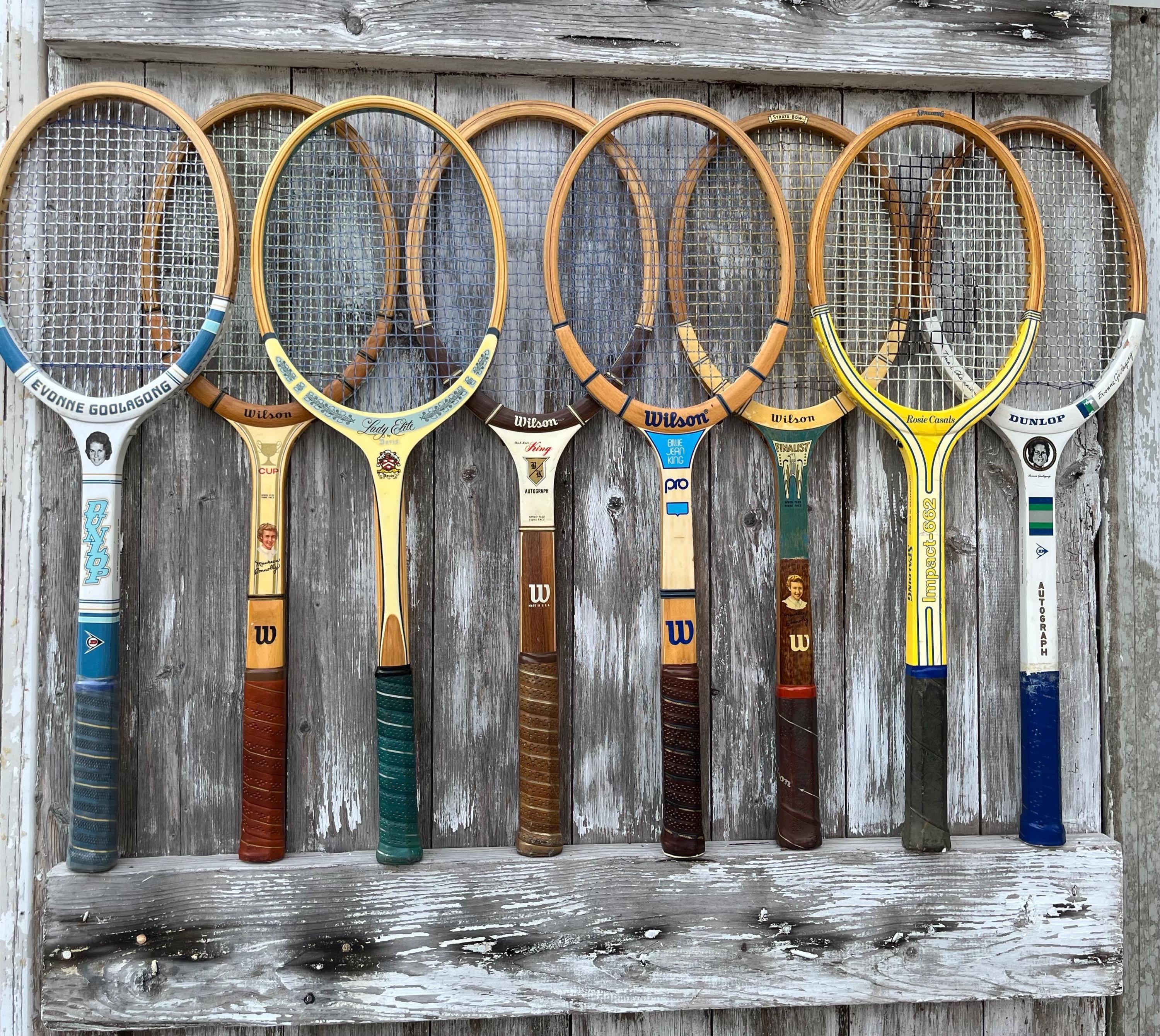 Wood Tennis Rackets Wilson Billie Jean King Chris Evert Doris Hart