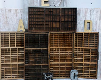 Hamilton Wood Printers Drawer Typeset Wanner Letterpress Printer Tray Wooden Sections YOUR CHOICE Madison