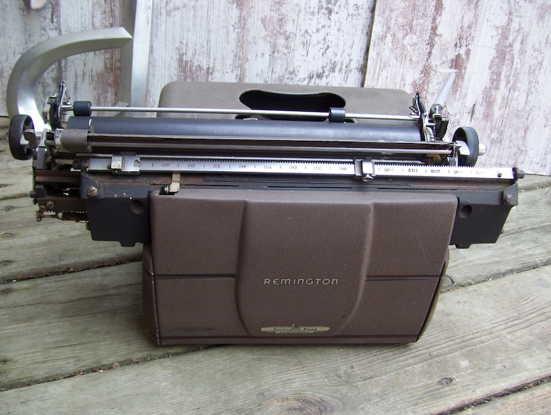 Typewriter Ruler Remington Rand Typewriter Portable Office Typewriter Brown Gray Large ...