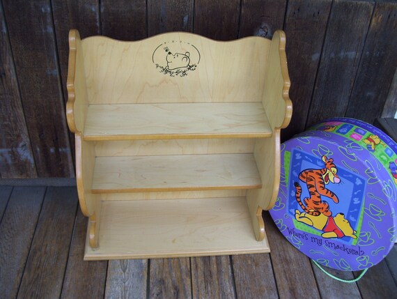 Winnie The Pooh Natural Wood Shelf Three Level Shape Of Pooh Etsy