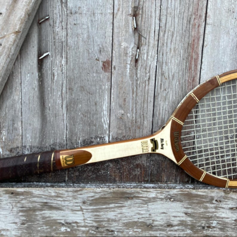 Wood Tennis Racquets Wilson Bobby Riggs Spalding Pancho Gonzales Dunlop ...
