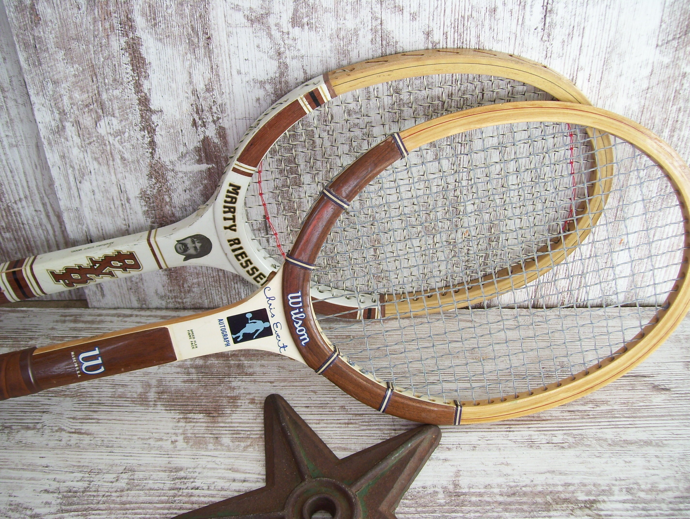 Wood Tennis Racquets Dunlop Marty Riessen Wilson Chris Evert Etsy