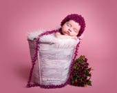 Newborn Hat Vintage Newborn Prop Baby Prop Photo prop Woolen Hat Astrakhan Prop Effect baby prop baby photography Winter baby prop