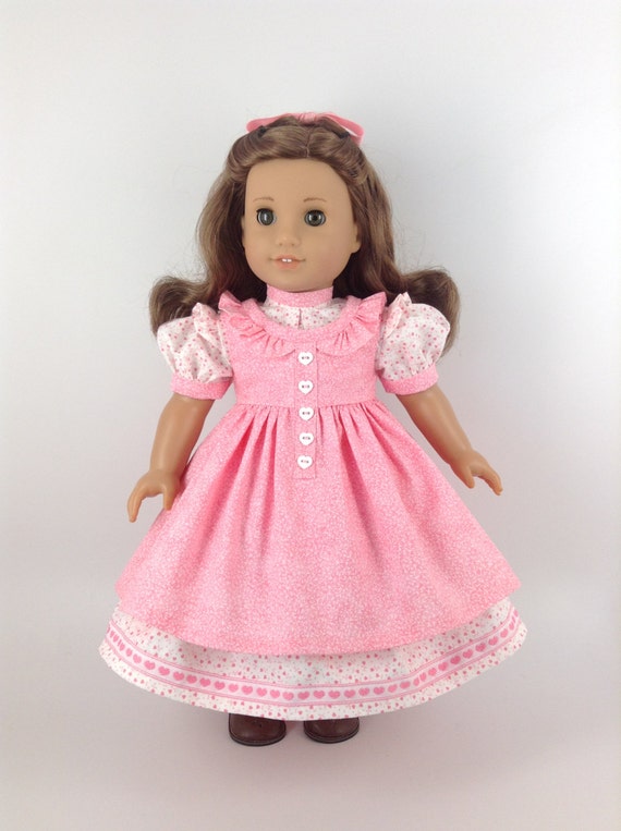 American Girl 18-inch Doll Clothes Pink Heart Prairie Dress | Etsy