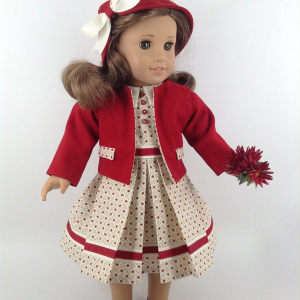 RESERVED - 1930's American Girl 18-inch Doll Clothes - Dress, Jacket, & Cloche