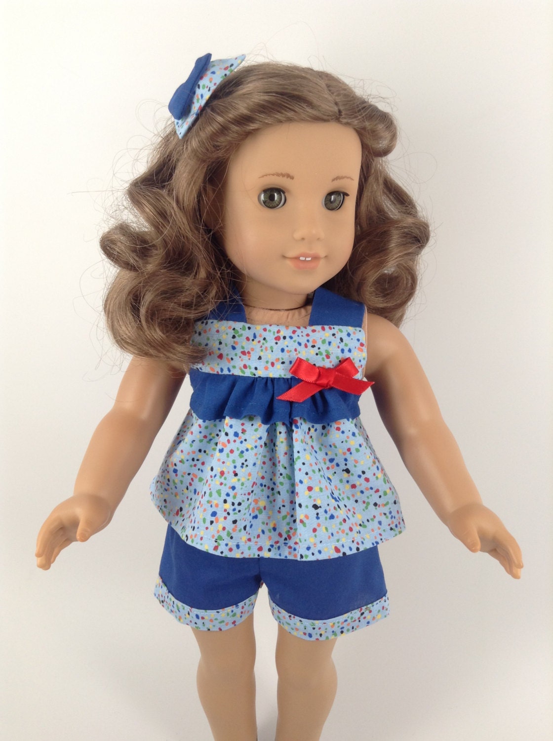 American Girl 18-inch Doll Clothes Ruffled Top Shorts & | Etsy