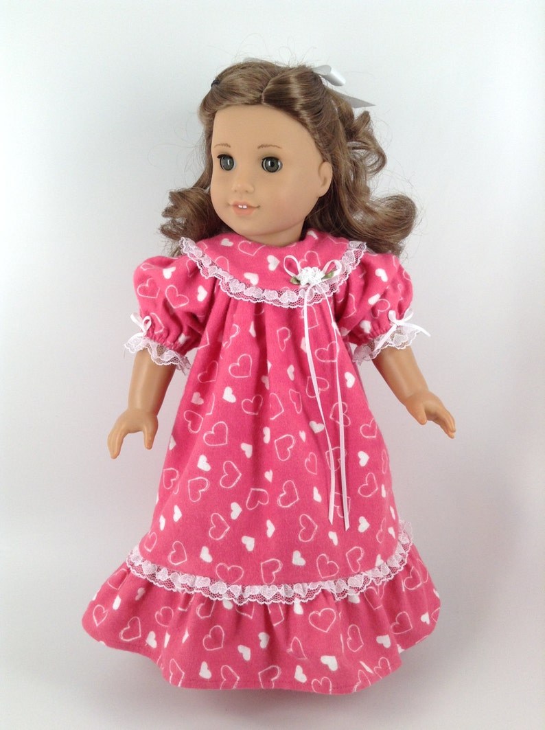American Girl 18-inch Doll Clothes Rosy Pink Heart Nightgown | Etsy