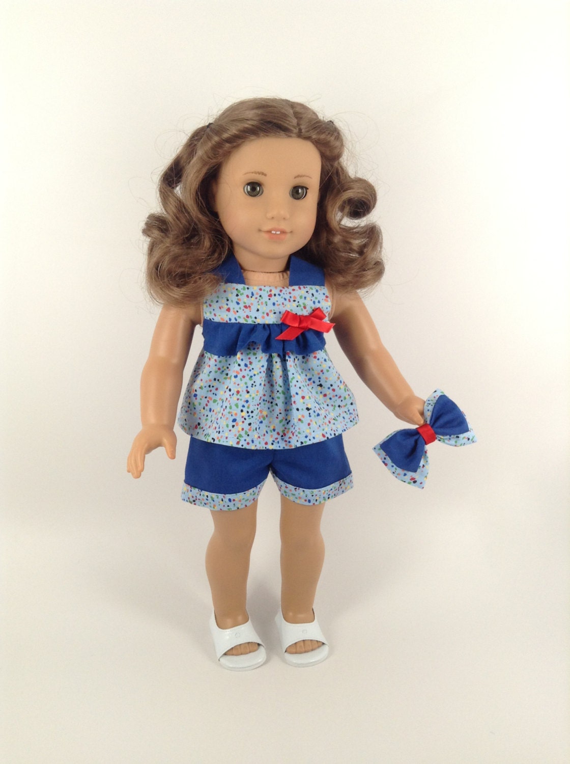 American Girl 18-inch Doll Clothes Ruffled Top Shorts & | Etsy