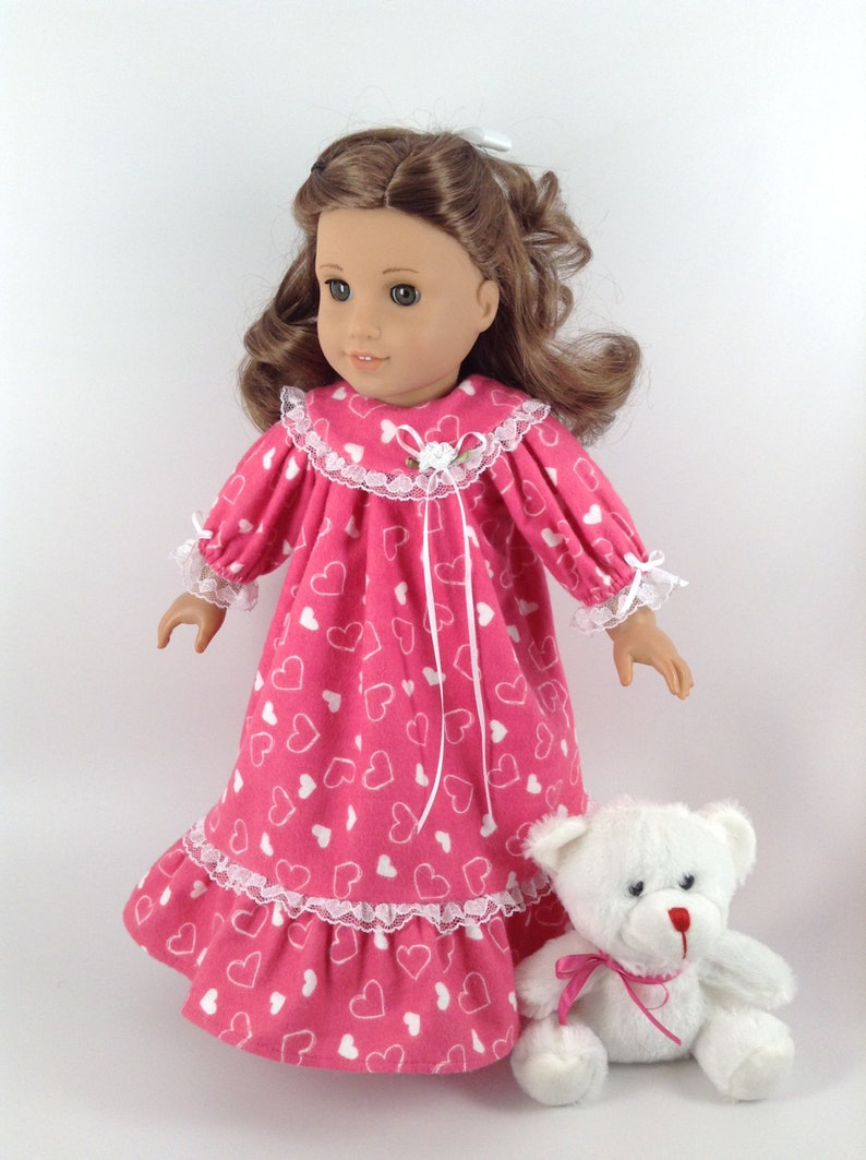 American Girl 18inch Doll Clothes Rosy Pink Heart Nightgown Etsy