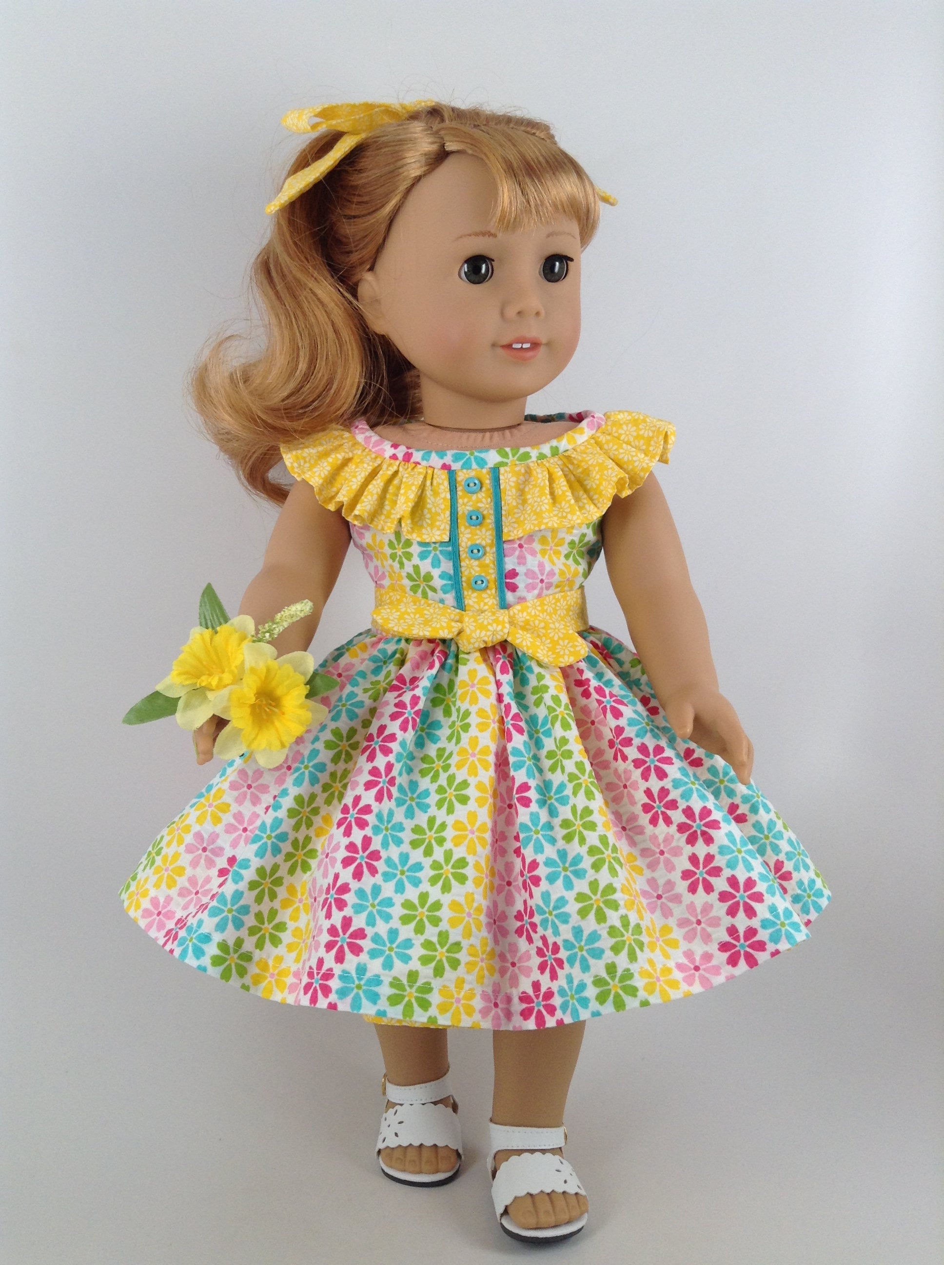 American Girl 18 Inch Doll Clothes Flowery Summer Sundress Etsy