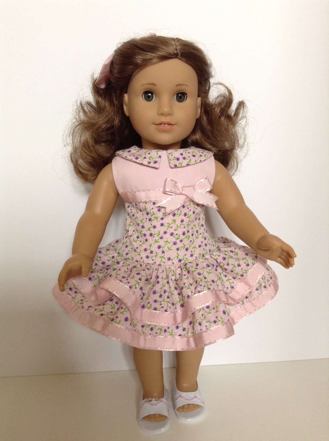 American Girl 18-inch Doll Clothes Pale Pink/Purple Ruffled | Etsy