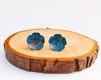Flower Stud Earrings - Copper Earrings - Floral Earrings - Flower Jewellery - Gifts for Women