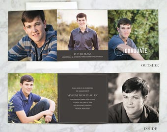 trifold graduation invitations graduation announcement card etsy