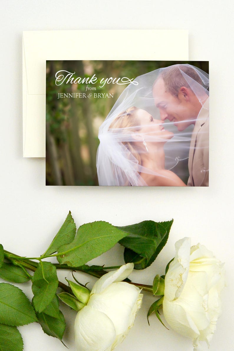 Wedding Thank You Photo Wedding Thank You Cards Wedding Thank You Card Photo Wedding Thank You Printed 4.25x5.5 Printed Thank Yous