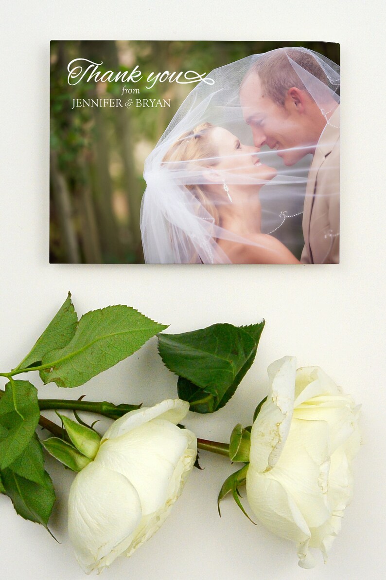 Wedding Thank You Photo Wedding Thank You Cards Wedding Thank You Card Photo Wedding Thank You Printed 4.25x5.5 Printed Thank Yous