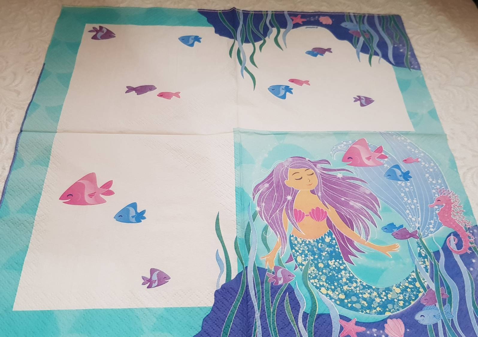 Decoupage Paper napkins set of 4 Mermaid 49222 Etsy