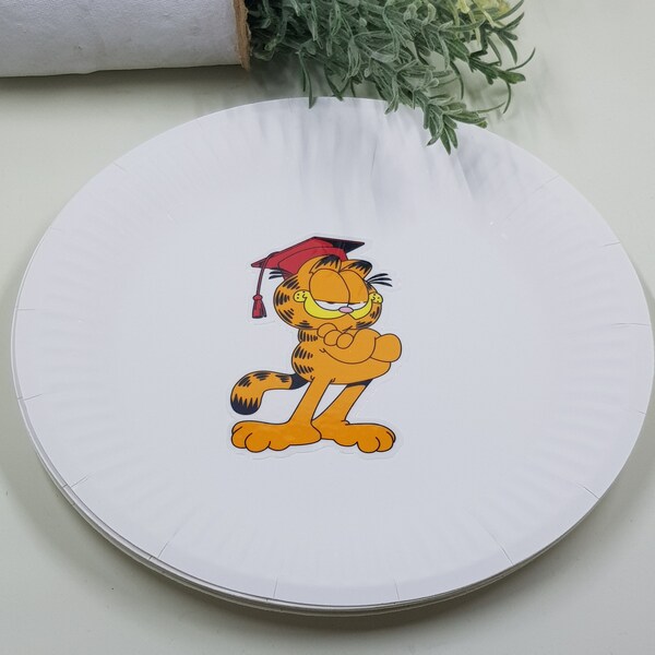 Garfield Birthday Party Plates – 9 Pack Retro Cartoon Character Paper Plates